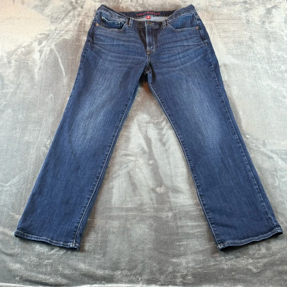 Lucky Brand Women's Jeans Size 12/31‎ Straight Leg High Rise Dark Wash